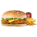Crispy chicken burger menu
