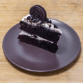 Black velvet met oreo topping