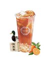 Duck Poop Orange w Crystal pearls