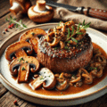 Ossenhaas met gebakken champignons