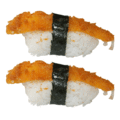 Nigiri gefrituurde garnalen