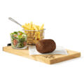 Gehaktbal menu met satésaus