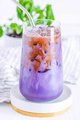 Ube ice latte