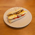 Omelet, kaas en tomaat