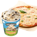 Pizza Margherita met Ben & Jerry's 465ml