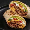 Lams Shoarma Wrap met Patat XL ( Halal)