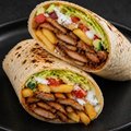 Kip Shoarma Wrap met Patat XL ( Halal )