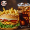 Chicken classic burger met patat en een drankje