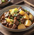 Gestoofde beef en aardappelen