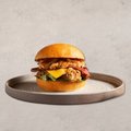 Crispy chicken bacon burger