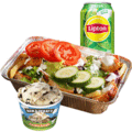 Kapsalon kip groot met Ben & Jerry's 100ml en blikje Lipton