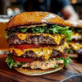 Double cheeseburger beef
