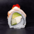 Flambé soft shell salmon cheese