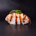 Flambé nigiri sake