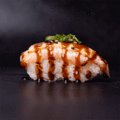 Flambé nigiri sake cheese