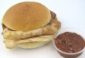 Warm vlees met satésaus
