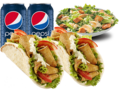 2 Gyro Wraps + 2 Cans + 1 Small Salad or Fries