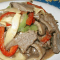 34.Neua Thod Kratiam Prik Thai incl witte rijst