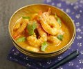 MAANDGERECHT: Gele curry met groenten en gamba's