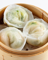 10. Steamed Dumplings with Prawns and Pea Leaves 鮮蝦豆苗餃