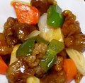 Varkenshaas in zoetzure saus