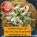 Krokante bami met char chiu, kipfilet en groentes