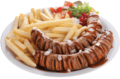 Duitse grillworsten schotel