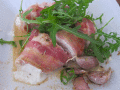 Warme geitenkaas/bacon salade