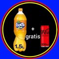 Fanta 1.5L+ Cola zero gratis.
