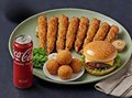 Garnalen menu met hamburger