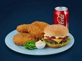 Kipschnitzel menu B met hamburger