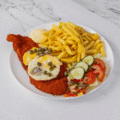 Holsteiner schnitzel menu