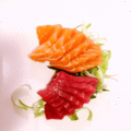 Zalm en tonijn sashimi