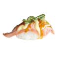 (3)Nigiri flamed sake