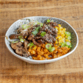 Perfect pulled beef bowl