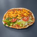 Turkse pizza naturel met patat
