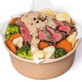 Steak peperroomsaus bowl
