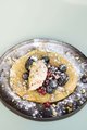 Moroccan pancake with fresh fruits and espresso cream
