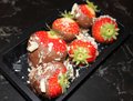 Verse aardbeien met chocolade