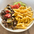 Tournedos uit pan met seizoen groentes