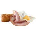 Loempia speciaal met ham, gebakken ei en satésaus