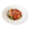 Gerookte zalm rode ui, kappertjes en ei
