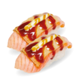 2 st. Nigiri flamed salmon cheese