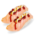 2 st. Nigiri flamed salmon
