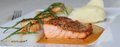 Zalm met knoflook gamba's