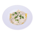 60 ) Ravioli met truffelroomsaus 6 stuks