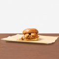 Long chicken saté burger