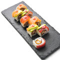 Ebi rainbow roll