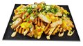 Loaded fries Caribbean salsa