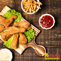 Gebakken kip drumsticks دبوس بروستيد 6 قطع